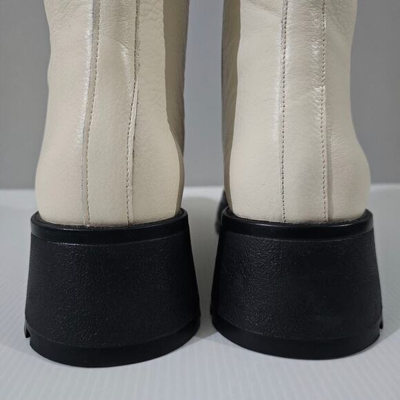 NEW Vince Camuto Neframes Ankle Boot Women 10 Cream Leather Chunky Sole Platform - Picture 9 of 16